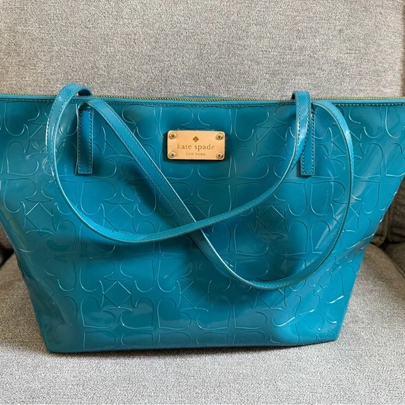 Large Patent Leather Kate Spade Tote - Picture 1 of 13